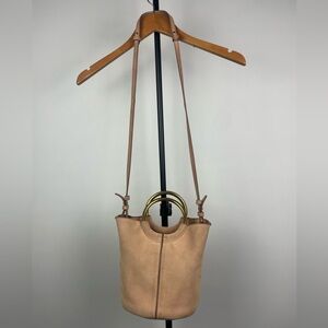 J. Crew Baby Pink‎ Suede Leather Mini Bucket Crossbody Bag